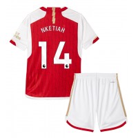 Arsenal Eddie Nketiah #14 Domáci Detský futbalový dres 2023-24 Krátky Rukáv (+ trenírky)